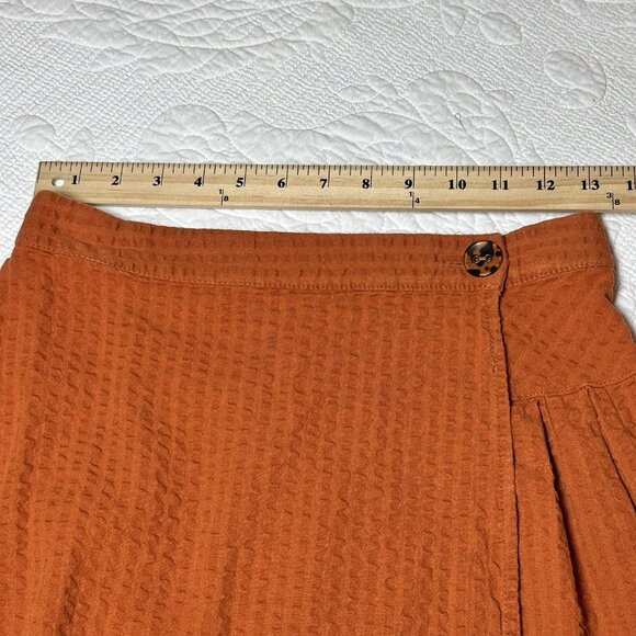 Urban Outfitters Orange Gingham Wrap Pleated Mini Skirt Women's Small-Petite - Picture 9 of 15